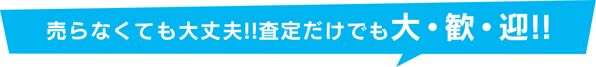 売らなくても大丈夫!!査定だけでも大・歓・迎!!